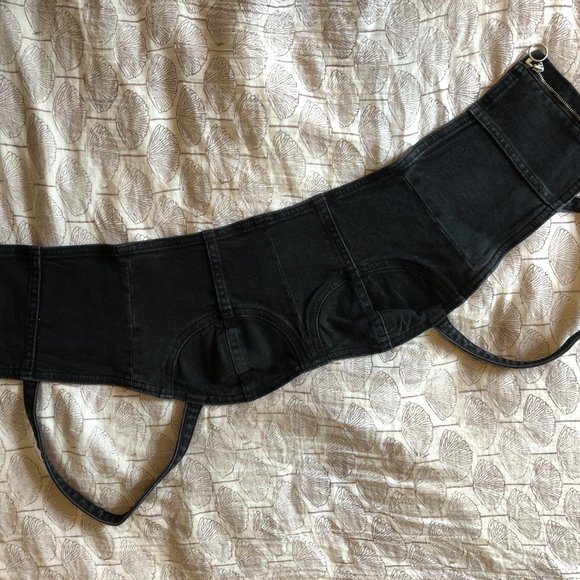 Denim Forum The Cecily Denim Bralette Tank Top - Picture 2 of 5